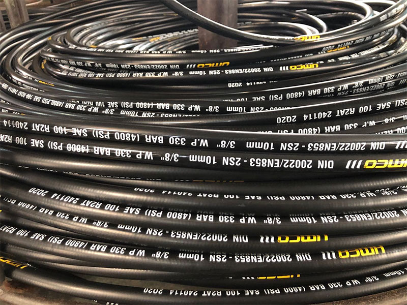 sae 100r19 compact one/two wire braids reinforced hydraulic rubber hose（max.working pressure：28mpa）7