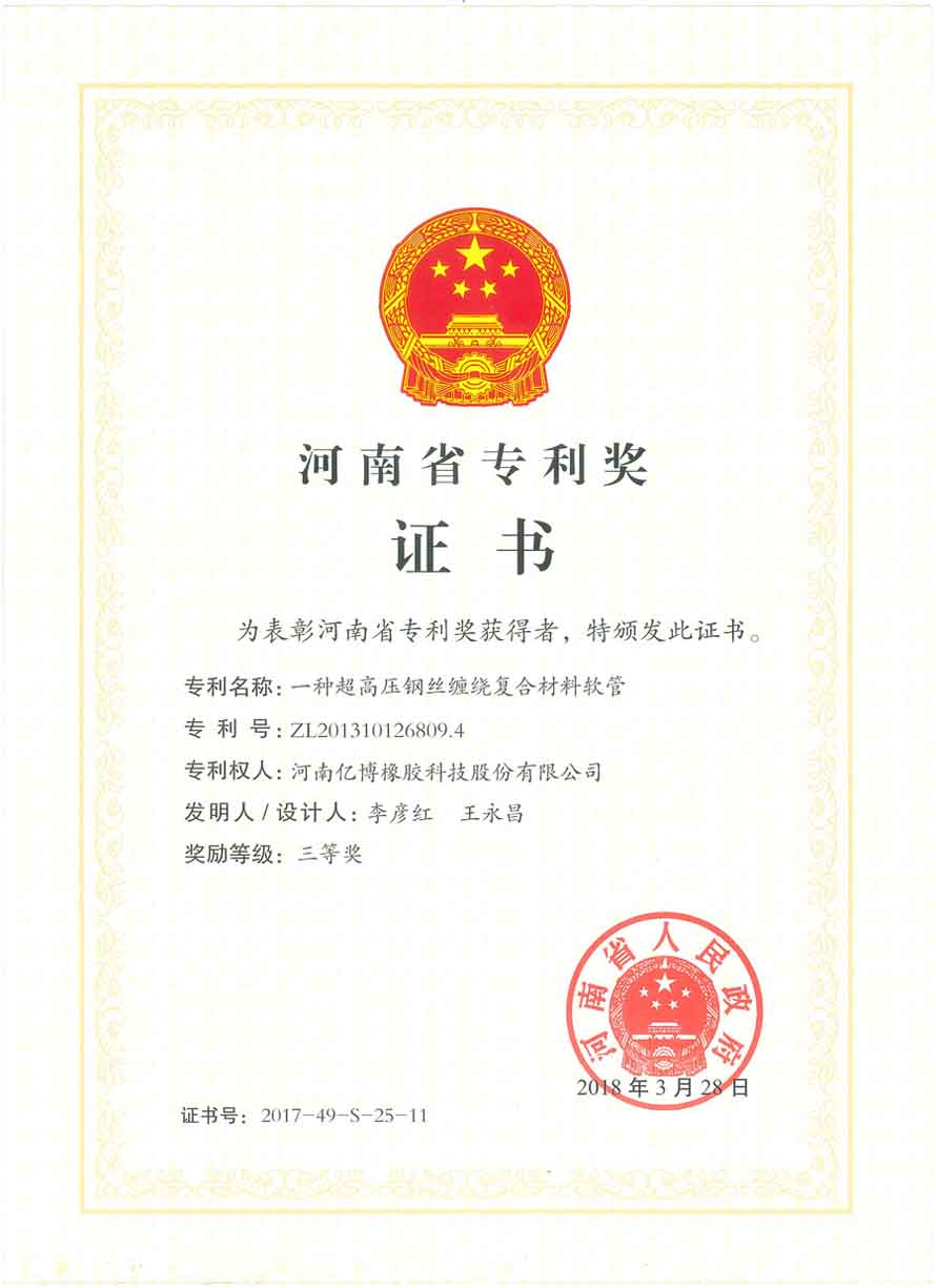 Henan Provincial Patent Certificate